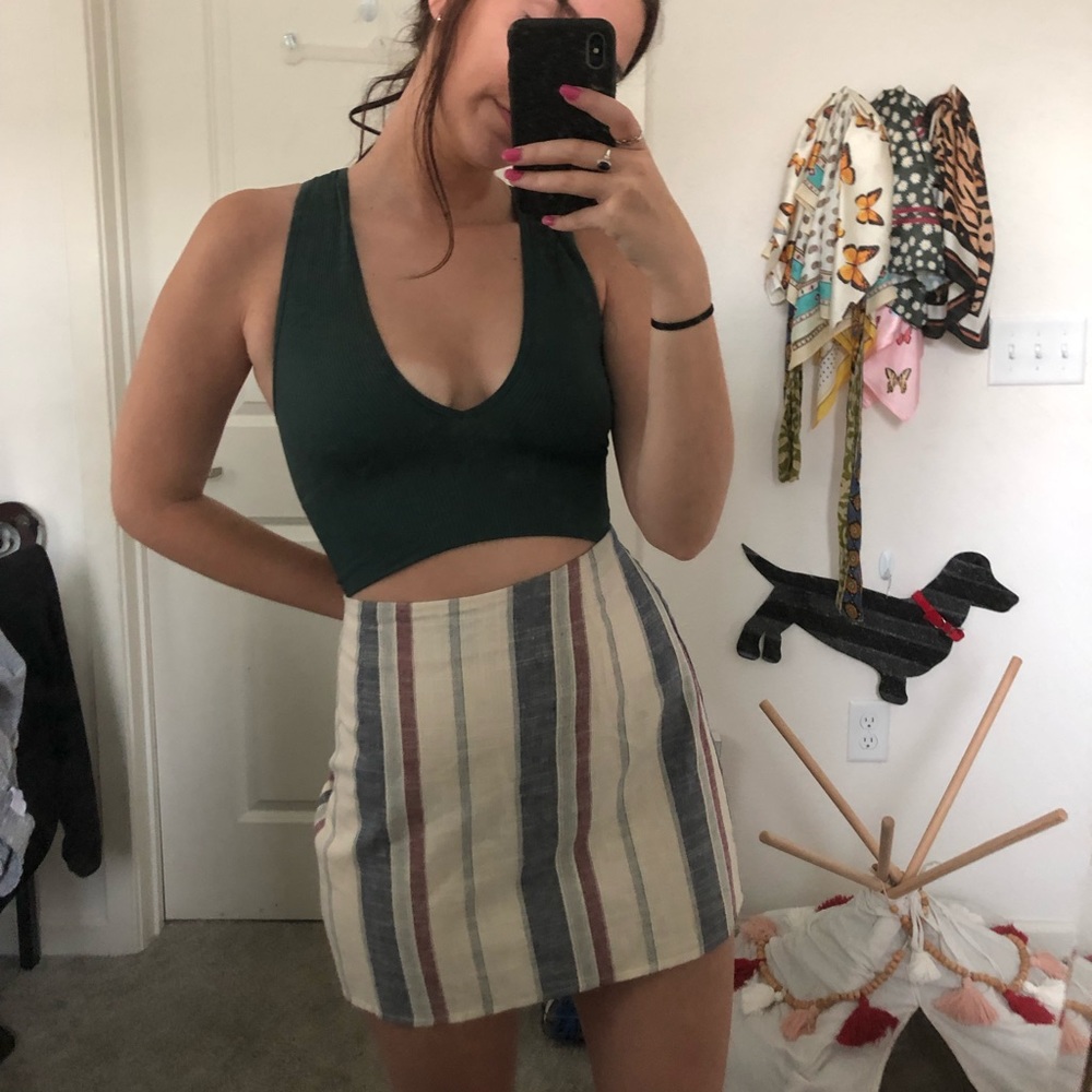 Striped linen skirt